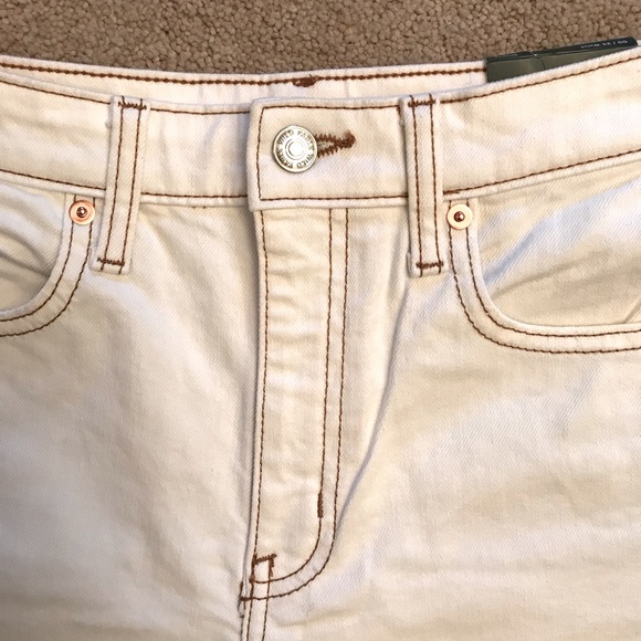 Wild Fable White Denim Shorts NEW Womens Size 00 High Waist 24 High Rise - Picture 4 of 13